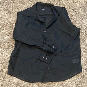 GAP Sheer Black Button Down